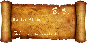 Berta Vilmos névjegykártya