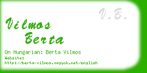 vilmos berta business card